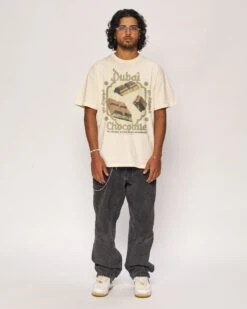Dubai Choccy T-Shirt -Threadheads Clothing Full Body Natural Front 1