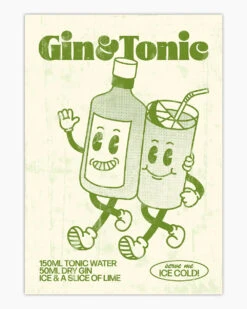 Gin And Tonic Art Print -Threadheads Clothing Gin and Tonic MockUp 1