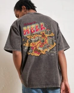 Welcome To Hell Wash Tee -Threadheads Clothing GreyWashed Back 8383896a e0f4 4a57 a0f2 c163a04fdd74