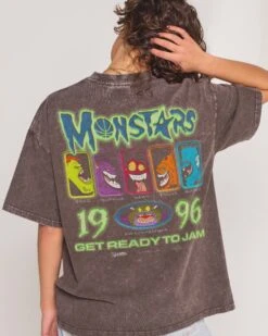 Looney Tunes Monstars '96 Wash Tee -Threadheads Clothing GreyWashed Close Up Back 30887d38 0f86 4a27 964f 21b09167bc78