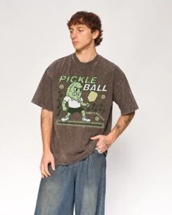 Pickleball Wash Tee -Threadheads Clothing GreyWashed Front 1 0c350ea4 de9f 463e b1e3 555712ec01fe