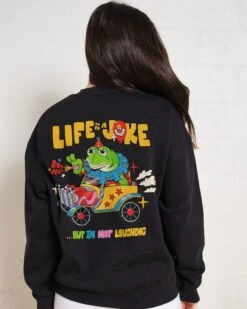 Life Is A Joke Sweatshirt -Threadheads Clothing Jumper Black Back 0d5cae62 c2d8 4395 8d6b 1e6352932bf4