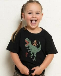 T-Rex Catana Kids T-Shirt -Threadheads Clothing KidsBlackTee 69a276dc fccb 4cc7 80d9 ef3aa90971da