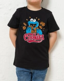 Sesame Street Cookie Monster Cookies Kids T-Shirt -Threadheads Clothing KidsBlackTee 798b06a2 c184 4e73 b84d 5851a16e537e