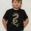 Flower Dragon Kids T-Shirt -Threadheads Clothing KidsBlackTee dcee05ae 7671 4e83 a48a 0634f3d30ecf