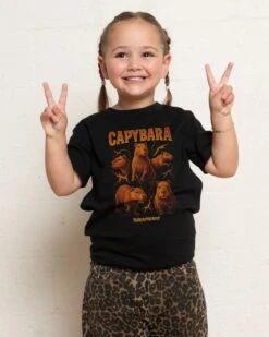 Capybara Collage Kids T-Shirt -Threadheads Clothing KidsBlackTee de6a01a8 6161 47ce 82d9 f16ad5fbbb3b