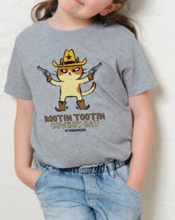 Rootin Tootin Cowboy Cat Kids T-Shirt
