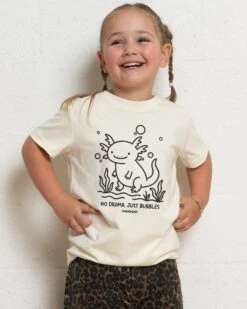 Axolotl Bubbles Kids T-Shirt -Threadheads Clothing KidsNaturalTee 61ebce63 4223 474e a695 c6eb51cf5942