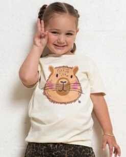 Capybara Face Kids T-Shirt -Threadheads Clothing KidsNaturalTee e67f9270 efdb 43d7 ad1e 0f9a33a90acd
