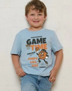 Game Time Kids T-Shirt -Threadheads Clothing KidsPaleBlueTee 8c2930be 8807 478c bc23 10385b6244ca