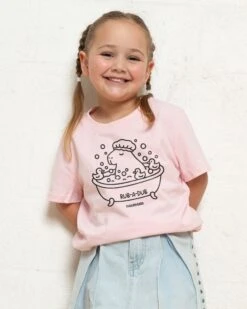 Capybara Rub-a-Dub Kids T-Shirt -Threadheads Clothing KidsPinkTee 27a025a7 5995 4f7d 8423 c7769ebd336b