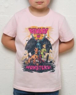Scooby-Doo Beware Of Monsters Kids T-Shirt -Threadheads Clothing KidsPinkTee 327be7d7 69e5 4695 8a62 eea1eb53805b