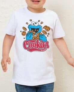 Sesame Street Cookie Monster Cookies Kids T-Shirt -Threadheads Clothing KidsWhiteTee 06fdf65a 5a41 4193 be8e 30f39b59a6c5