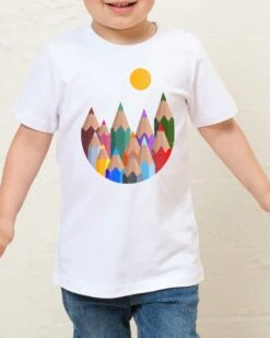 12 Colour Mountains Kids T-Shirt -Threadheads Clothing KidsWhiteTee 212b60c9 fd03 48ae a4ec 172f7718f33e
