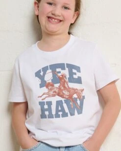 Yee Haw! Kids T-Shirt -Threadheads Clothing KidsWhiteTee 4b586d0f 4c26 47d3 9a44 0e293fc226af