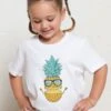Pineapple Sunglasses Kids T-Shirt -Threadheads Clothing KidsWhiteTee cebcd114 2398 40ef 8a77 296b563ffad4
