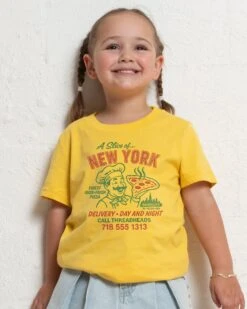 A Slice Of New York Kids T-Shirt -Threadheads Clothing KidsYellowTee 8373380e 49a6 4098 af11 fcf1e3b6cb99