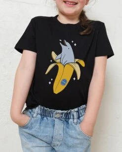 Banana Dolphin Kids T-Shirt -Threadheads Clothing Kids Black Tee e9ea0c18 048e 4708 943a af340b1850c1