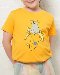 Banana Dolphin Kids T-Shirt -Threadheads Clothing Kids Yellow Tee 148092b6 67e2 4f3d babe 461c237fc322