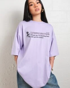 Only Get Few Money Oversized Tee -Threadheads Clothing LilacOversized Front 0c912679 b0d7 4581 85b3 33985fdf02d7