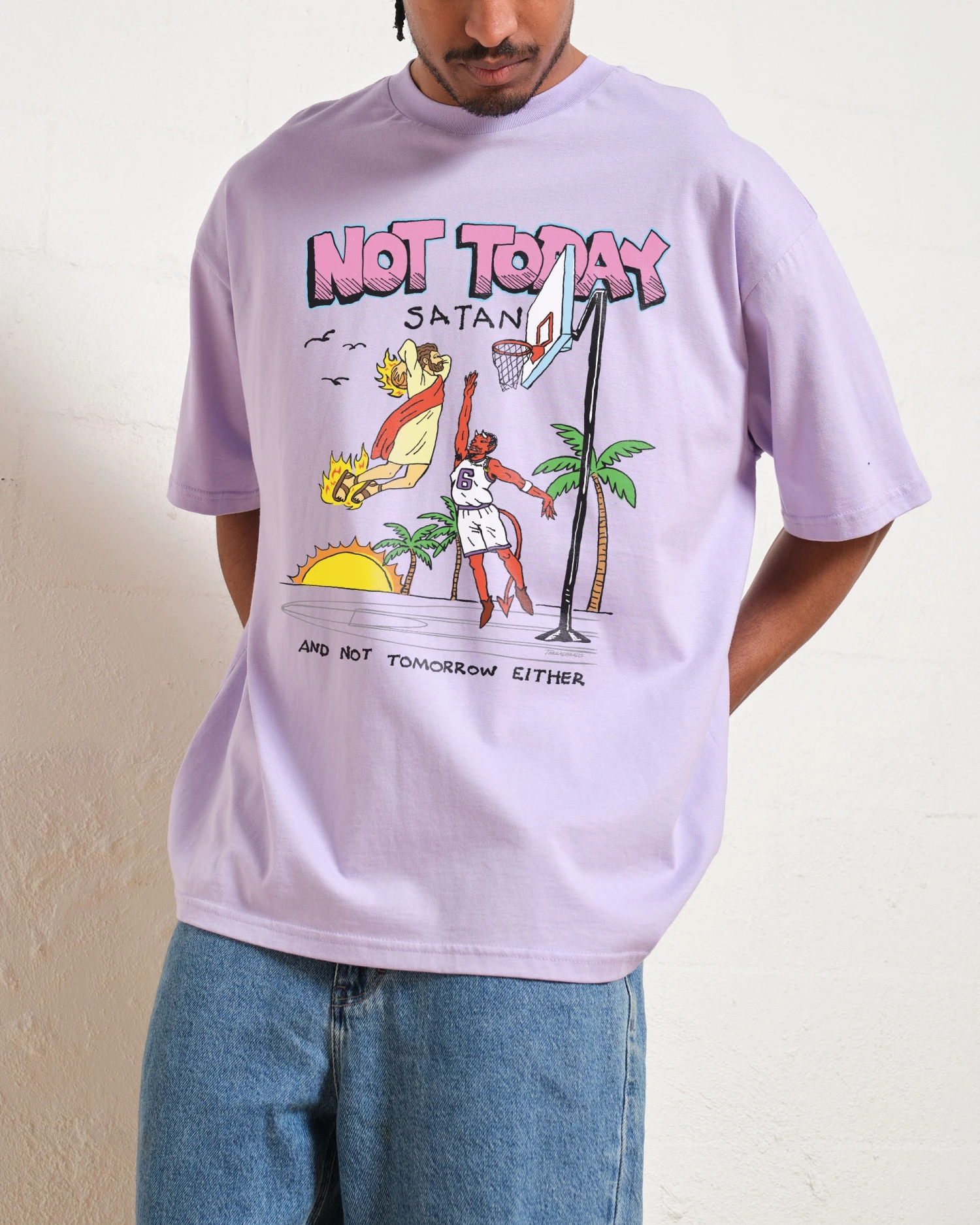 Not Today Satan Oversized Tee 4 Not Today Satan Oversized Tee - Image 2