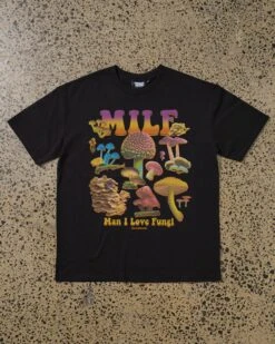 MILF Fungi T-Shirt -Threadheads Clothing Man i love fungi black flatlay