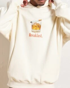 Breakfast Hoodie 8 Breakfast Hoodie -Threadheads Clothing Mens Natural Front