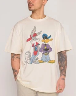 Looney Tunes Bugs & Daffy West Coast T-Shirt -Threadheads Clothing Natural Close Up Front 17954bfb 9967 4383 a631 4fabdf589d04