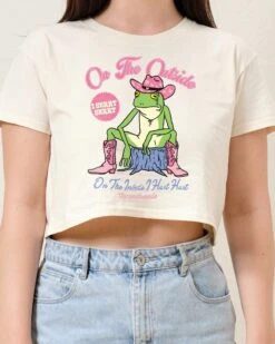 On The Outside I Skrrt Skrrt Crop Tee