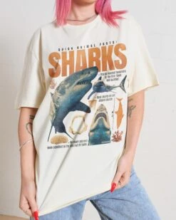 Quick Animal Facts - Sharks T-Shirt -Threadheads Clothing Natural Front 6a3fbbb6 9e09 462e b3e3 aab1097b5588
