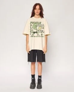 Pickleball Oversized Tee -Threadheads Clothing Natural Full Body Oversized Front