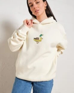 Duck Floatie Hoodie -Threadheads Clothing Natural Hoodie Women Front 5ec78db0 d701 40ee bc20 8976b42471e9