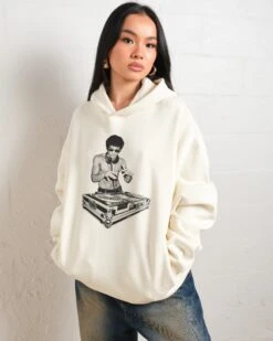 DJ Bruce Lee Hoodie 8 DJ Bruce Lee Hoodie -Threadheads Clothing Natural Hoodie Women Front e066a96b f41f 4c55 b827 f0417b7e69e1