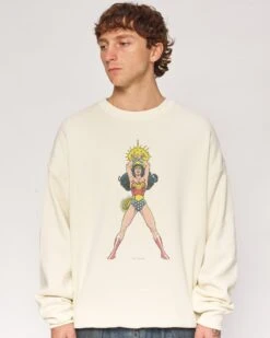 DC Wonder Woman Power Surge Sweatshirt -Threadheads Clothing Natural Jumper Close Up Front 189fc55f 5fb9 4df6 8fbf 9e44ef34fd2e
