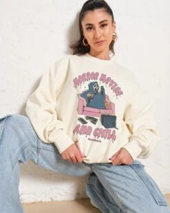 Horror Movies And Chill Sweatshirt 10 Horror Movies And Chill Sweatshirt -Threadheads Clothing Natural Jumper Women Front 319e6fb0 ad2f 4a83 8a5b 790d727c9d3a
