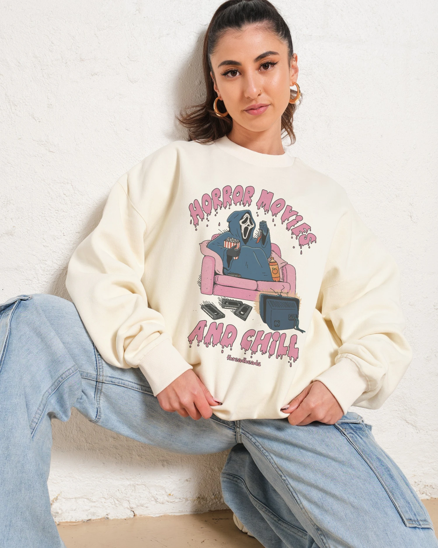 Horror Movies And Chill Sweatshirt 5 Horror Movies And Chill Sweatshirt - Image 3
