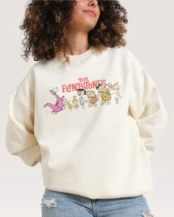 We're The Flintstones Sweatshirt 9 We're The Flintstones Sweatshirt -Threadheads Clothing Natural Jumper Women Front 3d66aab7 6992 4015 8099 a556d2085d2a