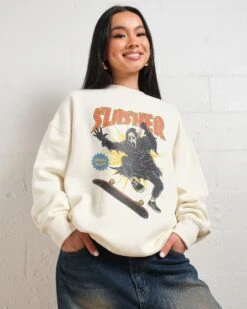 Slasher Sweatshirt 10 Slasher Sweatshirt -Threadheads Clothing Natural Jumper Women Front 5d0e752a 911f 491b 9fda 0d256434efe2