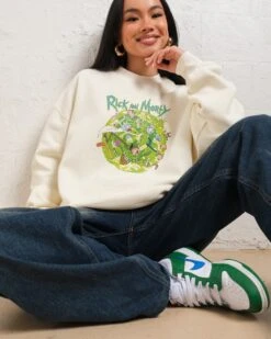 Rick And Morty Portal Collage Sweatshirt -Threadheads Clothing Natural Jumper Women Front 697265b1 bf86 4394 8c1f 3632edb0a551