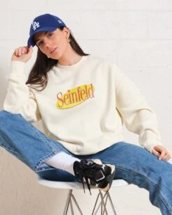 Seinfeld Logo Sweatshirt -Threadheads Clothing Natural Jumper Women Front 9cd3aca9 049a 4f7a afd1 58577c47d928