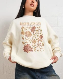 Dead Plants Club Sweatshirt -Threadheads Clothing Natural Jumper Women Front d50ea1e8 471a 4988 8fda c20d80ceaae6