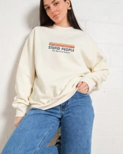 Let's Find A Cure For Stupid People Front And Back Sweatshirt -Threadheads Clothing Natural Jumper Women Front dacc6164 9c9a 454f b95f 2f6ec9548467