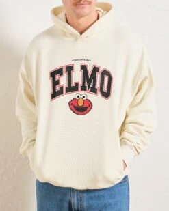 Sesame Street Elmo College Hoodie -Threadheads Clothing Natural Men Hoodie Front 19b566f3 84d5 4d81 888d 391595a8c6fa