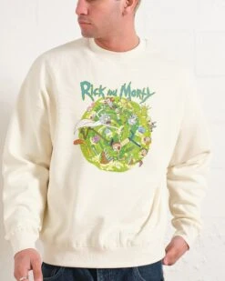 Rick And Morty Portal Collage Sweatshirt -Threadheads Clothing Natural Men Jumper Front 6bf32253 49bb 46e9 911f e34f4b191b3c