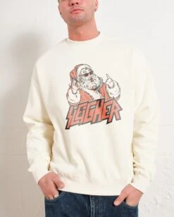 Santa Sleigher Sweatshirt -Threadheads Clothing Natural Men Jumper Front 7de461a1 2c53 4c7c acad ab68416bd085