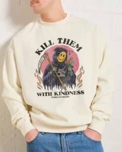 Kill Them With Kindness Sweatshirt -Threadheads Clothing Natural Men Jumper Front ba4ea8c9 69fa 4f0f 8b0a 4082b4d8d3e9