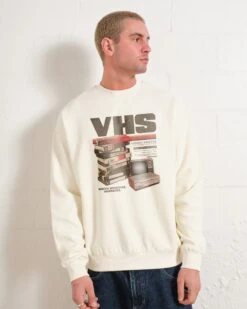 Vintage VHS Tapes Sweatshirt -Threadheads Clothing Natural Men Jumper Front c3811c26 f13d 4345 a4f8 18146e6eddee