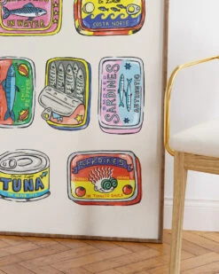 Canned Goods Art Print 12 Canned Goods Art Print -Threadheads Clothing Natural Wall Art Mock Up 3