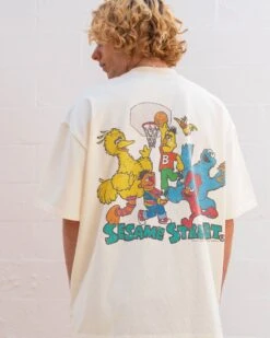 Sesame Street Hoops Oversized Tee -Threadheads Clothing NaturalOversized Back 1762d0d9 0b9b 46e9 882e 1b8563329e29