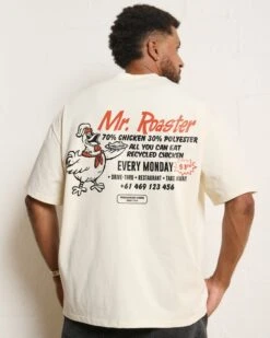 Mr. Roaster Fried Chicken Oversized Tee -Threadheads Clothing NaturalOversized Back a64cbf2d 7307 421b a5a8 79a019ff22ef